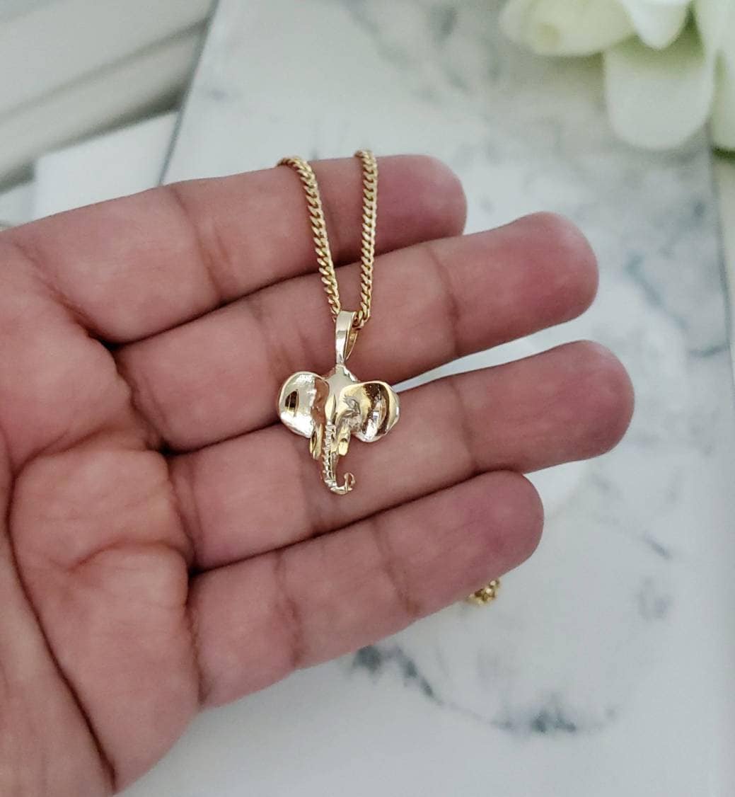 Gold Elephant Necklace, Small Pendant, 2mm Curb Chain, Necklace For Women,  Lifetime Replacement Guarantee - Yahoo Shopping