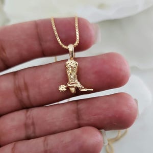 Gold Cowboy Boot Necklace, Texas Necklace, Dainty 3D Cowboy Boot  Necklace, 14k Heavy Plated Gold Necklace, Women, Girls, High Quality