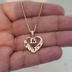 Sweet 15 Necklace: 14k Gold Plated Quinceañera Jewelry