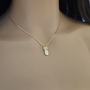 14k Gold Plated Flip Flop Necklace: CZ Sandal Pendant