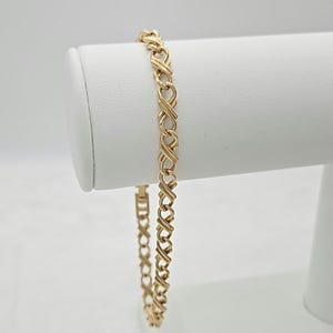 Gold XOXO Bracelet or Anklet, 14k Heavy Plated, 4mm Width, Lifetime Replacement Guarantee