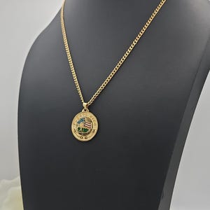 Collier Porto Rico en or, collier en plaqué or épais 14 carats, collier unisexe, collier Porto Rico de taille moyenne, chaîne gourmette 3 mm
