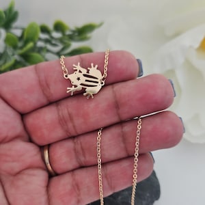 Gold Coqui Necklace: Puerto Rico Stainless Steel Pendant