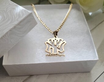 ゴールド ニューヨリカン ヤンキース ネックレス：ステンレススチール