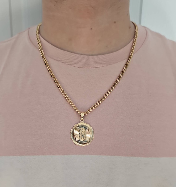 Pendentif Vierge De Guadalupe Or 14 Carats - Multi-ton - Zirconium