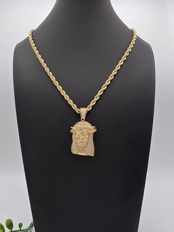 Hip Hop Iced Out Big Jesus Head collane con ciondolo collana cristiana in acciaio inossidabile Color oro maschile per regalo di gioielli da uomo 36 Hip Hop Iced Out Big Jesus Head collane con ciondolo collana cristiana in acciaio inossidabile Color oro maschile per regalo di gioielli da uomo 36