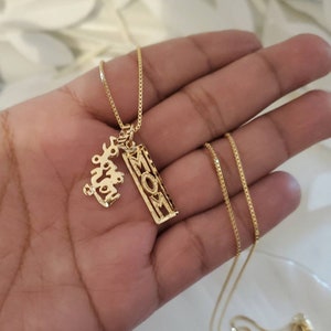 Colar de mãe de ouro, colar de mãe eu te amo, presente para mãe, ouro banhado a ouro 14k, colar de alta qualidade, garantia de substituição vitalícia