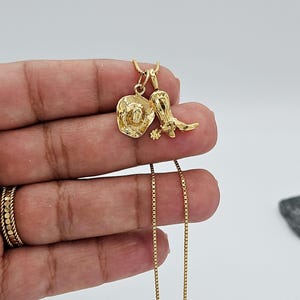 Gold Cowboy Boot and Hat Necklace: Dainty Texas Cowgirl Jewelry