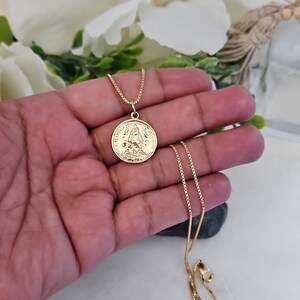 Gold St Barbara Necklace, Double-Sided Necklace, Caridad Del Cobre, Santa Barbara Necklace, 14k Heavy Plated Gold, High Quality Necklace
