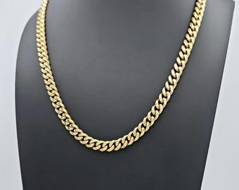 Thick 14k Gold Plated Curb Chain - 8mm Waterproof Necklace For Men