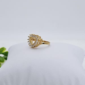 Gold Heart Ring for Women, Elegant Gold CZ Heart Ring, 14k Heavy Plated Gold, Promise Ring, High Quality, Lifetime Replacement Guarantee