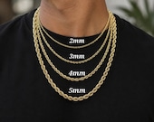 French Rope Chain, 14k Heavy Plated Gold - Unisex Necklace
