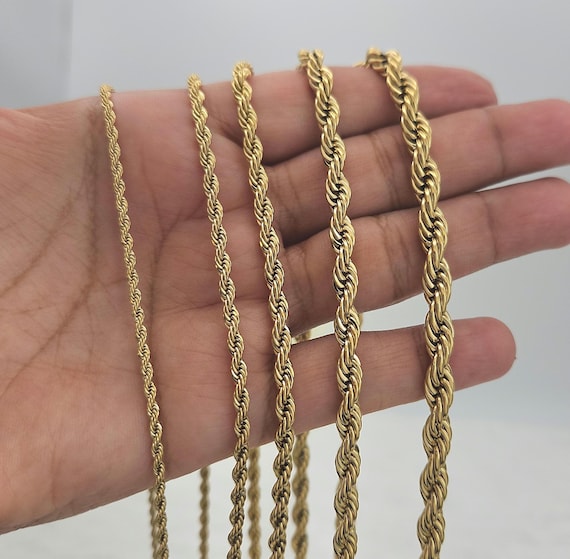 French Rope Chain, 14k Heavy Plated Gold - Unisex Necklace