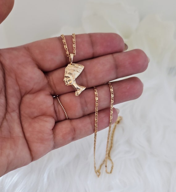 Gold Nefertiti Necklace Queen Nefertiti Necklace Heavy Plated