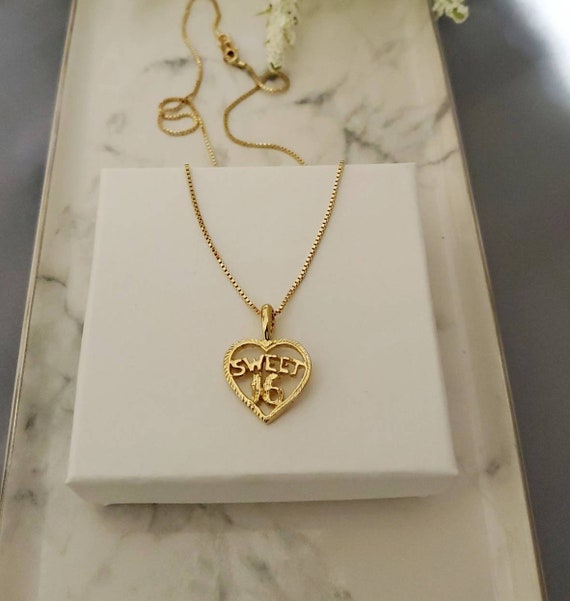 Sweet 16 Necklace 14k Gold Bonded Sweet 