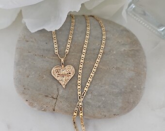 Collana con ancora in oro di Gesù: catena a maglie cubane da 7 mm, placcata pesantemente 14k - Italia