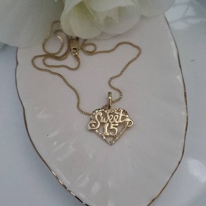 14k Gold Plated Sweet 15 Necklace: Quinceañera Gift - Etsy