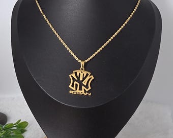 Gold Nuyorican Necklace: 14k Heavy Plated, 3mm French Rope Chain