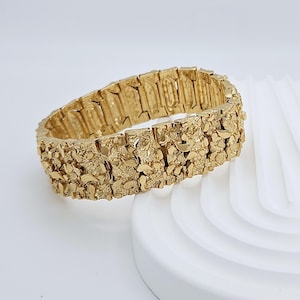 Large Gold Nugget Bracelet, 22mm Gold Nugget Bracelet, 14k Heavy Plated Gold, High Quality Bracelet, Foe Men, Lifetime Replacement Guarantee
