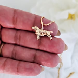 Gold Dog Necklace, 3D Pet Dog Necklace, 14k Heavy Plated Gold, Small Dog Pendant is 14mm High, 18mm in Width, High Quality Necklace
