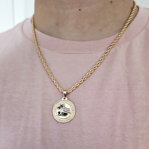 Collier Porto Rico en or, collier en plaqué or 14 carats, chaîne cordelette française de 4 mm, collier Porto Rico de taille moyenne, collier de haute qualité