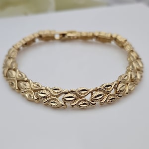 Vintage diamantgeslepen gouden armband - 14 kt zwaar verguld