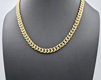 Gold 8mm Cuban Link Chain for Men: 14k Heavy Plated Gold, Tarnish Free
