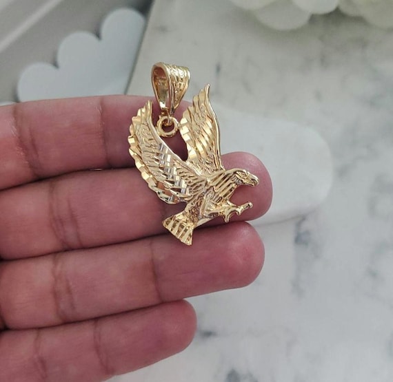 14k Gold Plated Eagle Pendant - Medium Size Pendant, Lifetime