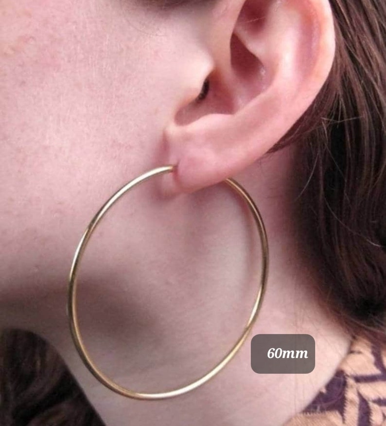 Gold Hoop Earrings, Large Hoop Earrings, 14k Heavy Plated Gold, High Quality Hoops, Tarnish Free Hoop Earrings image 3