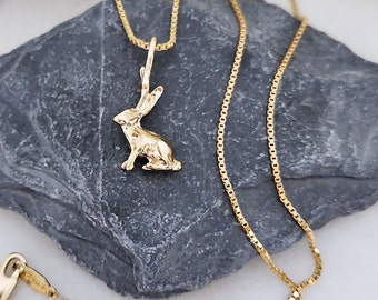 Gold Rabbit Necklace, Tiny Rabbit Necklace For Women, Girls, 14k Heavy Plated Gold Necklace, Tiny Rabbit Necklace, High Quality Necklace