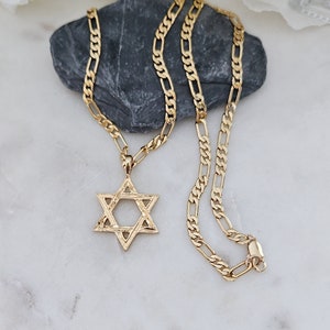 Gold Star of David Necklace, Star Necklace for Men, Jewish Star ...