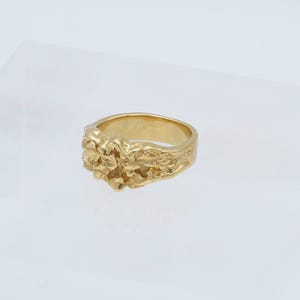 14k Heavy Gold Plated Nugget Ring - Unisex Design, Lifetime Replacement Guarantee