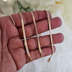 Gold Herringbone Necklace, 2mm Thick Herringbone Necklace, 14k Heavy Plated Gold, High Quality Necklace, Unisex Necklace