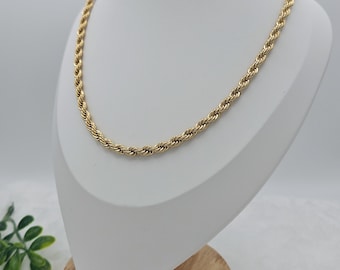 Gold 5mm Diamond Cut Rope Chain - 14k Heavy Plated Gold - Unisex