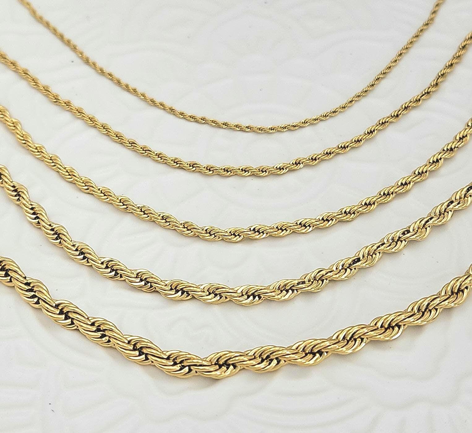 French Rope Chain, 14k Heavy Plated Gold - Unisex Necklace