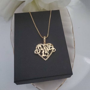 14k Gold Plated Sweet 15 Necklace: Quinceañera Gift - Etsy
