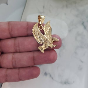 Gold Eagle Pendant Only, American Eagle Pendant for Men, 30mm, 14k Heavy Plated Gold Eagle Pendant, Lifetime Replacement Guarantee