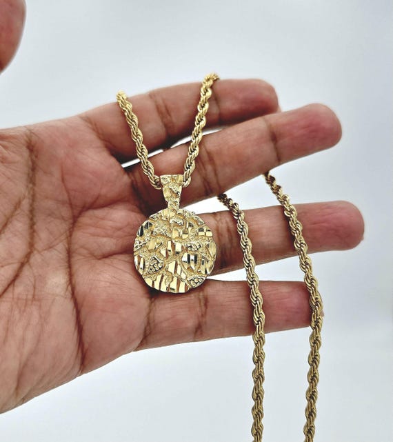 Collier Fait Main En Argent Sterling - Câble Nylon Avec Pendentif Pépite - Neuf Avec étiquettes
