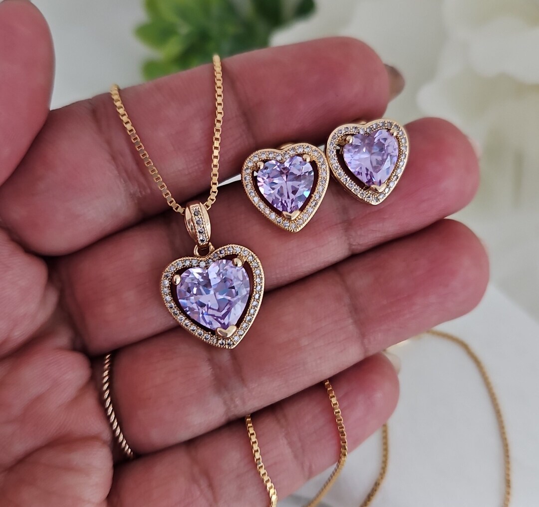 ★ROSEMONT★ Silver Heart Earrings Necklace Set RC24B16E SET Amazon.com: jewelry sets for women Bridal Jewelry Set Heart