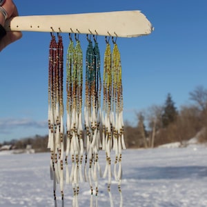 Dentalium Shell Duster &#39;Free Flyer&#39; Beaded Earrings