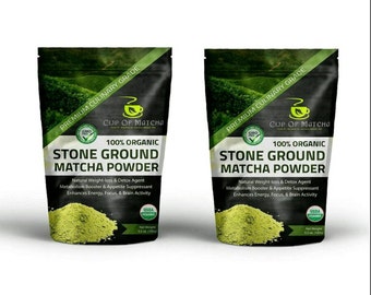 Organic Matcha Green Tea Powder - GMO Free - Antioxidants - 5 Star+ Reviews - 3 Day Shipping - 3.5oz (100g), 7oz (200g), 14oz (400g)