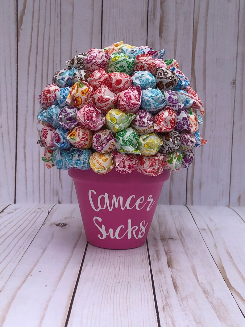 Cancer Sucks Lollipop Bouquet / Get Well Gift / Cancer Awareness Etsy