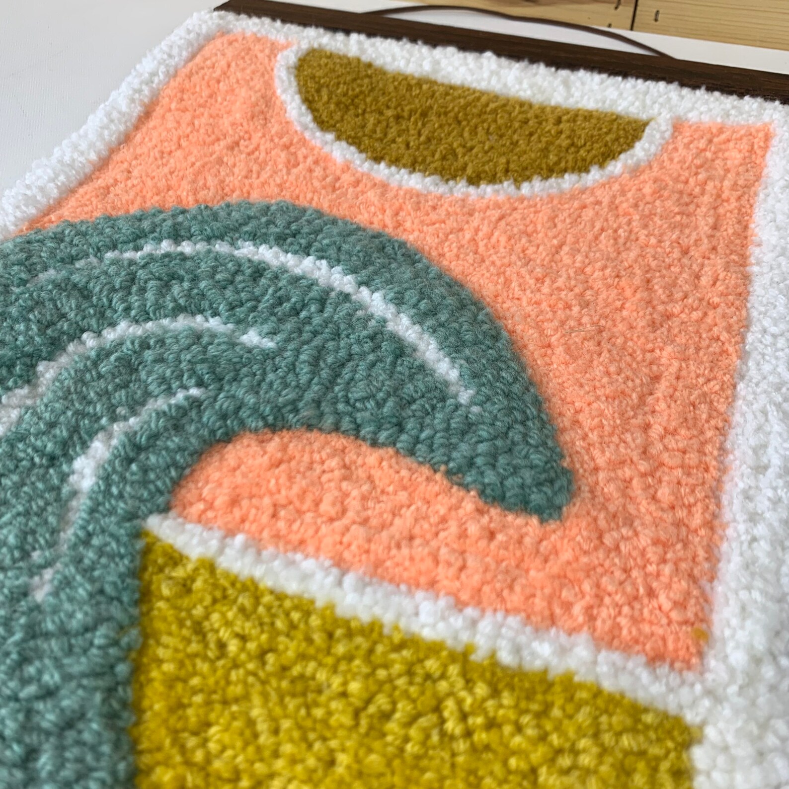 Sun and Wave Nature Scene Rug Tufted Wall Art Wall Hanging Etsy