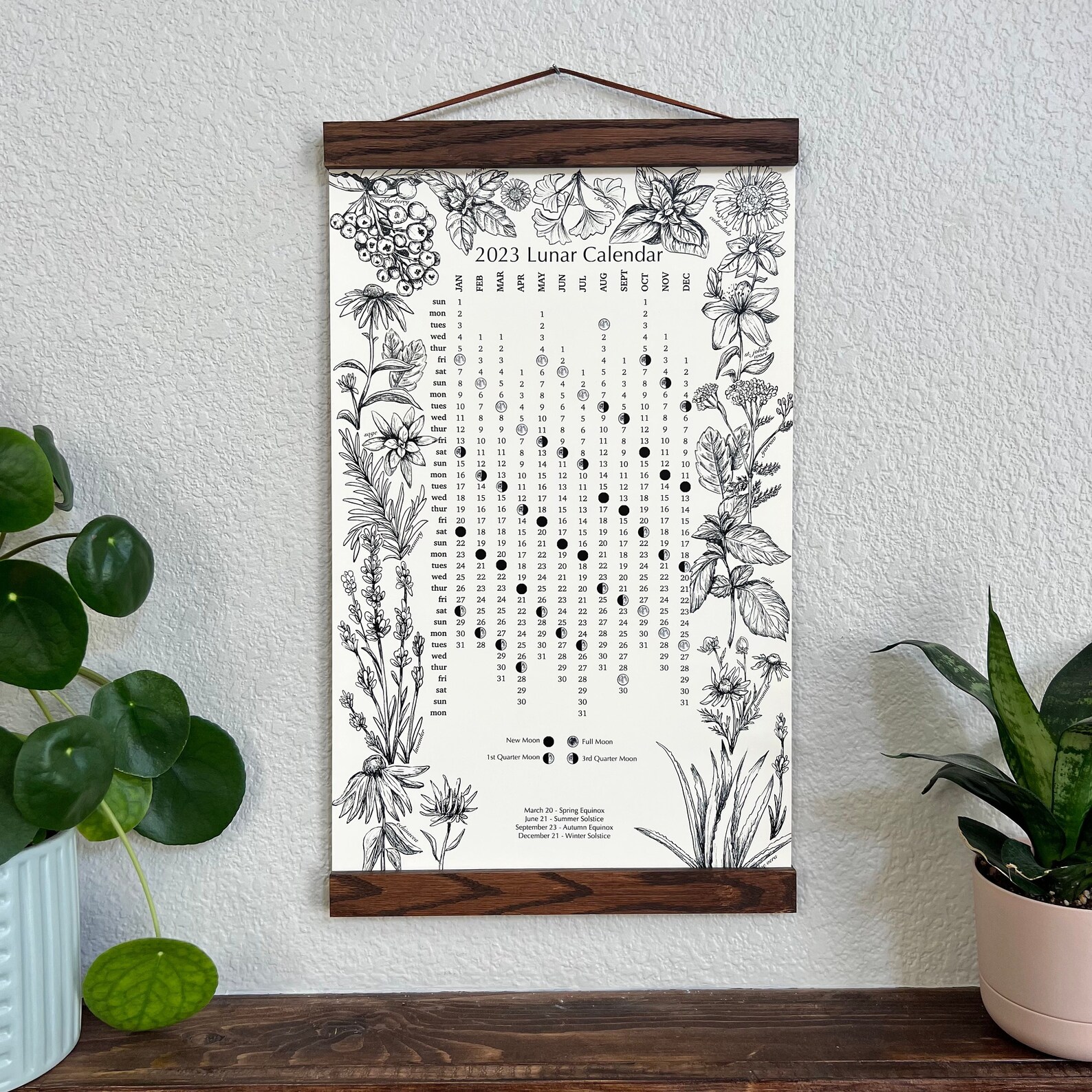 2023 Lunar Calendar Moon Phases Moon Calendar 2023 - Etsy