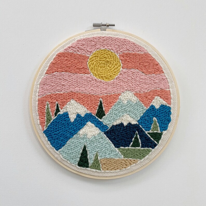 Mountain Scene Punch Needle Kit Wool Punch Needle Kit Etsy UK