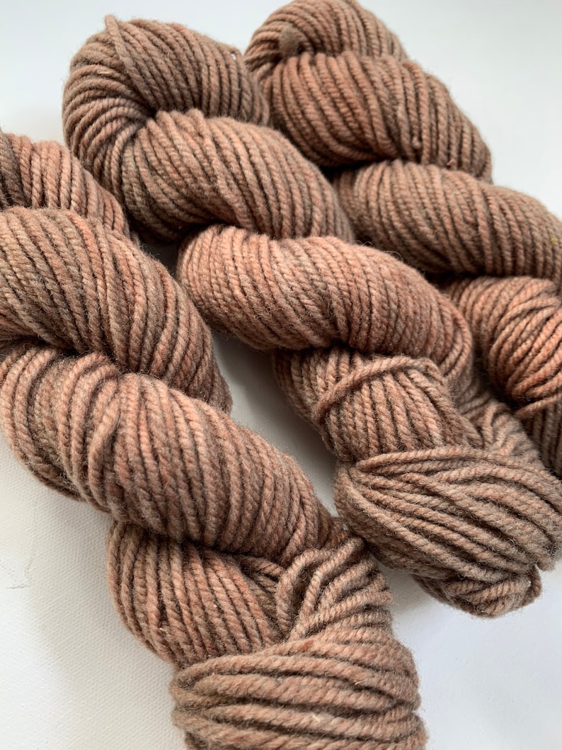 Brown Wool Yarn Skein Punch Needle Yarn 100/% Wool 90 Yards Medium Brown Hand Dyed Yarn 58 Bulky 56 Grams