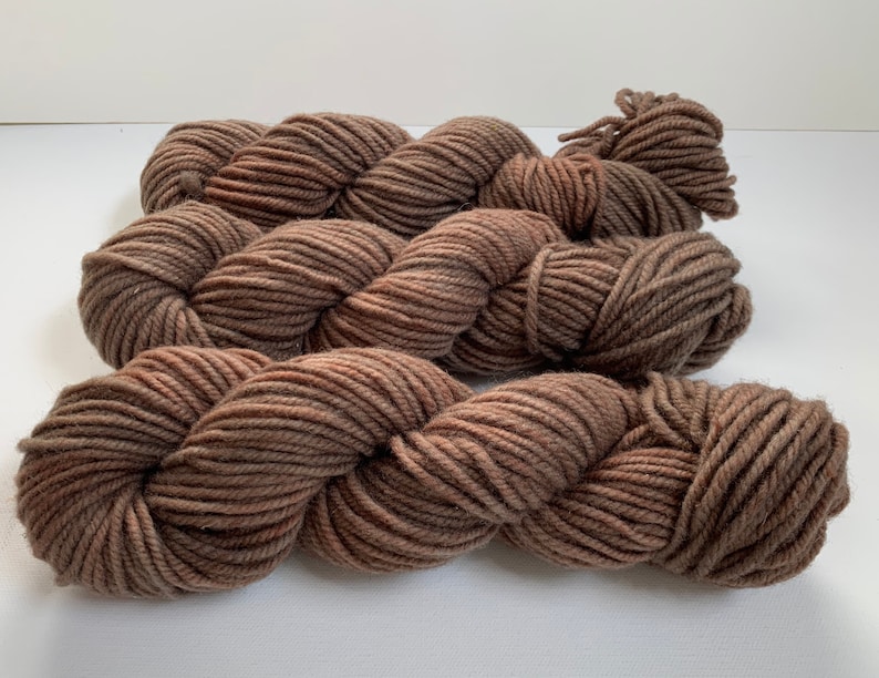 Brown Wool Yarn Skein Punch Needle Yarn 100/% Wool 90 Yards Medium Brown Hand Dyed Yarn 58 Bulky 56 Grams