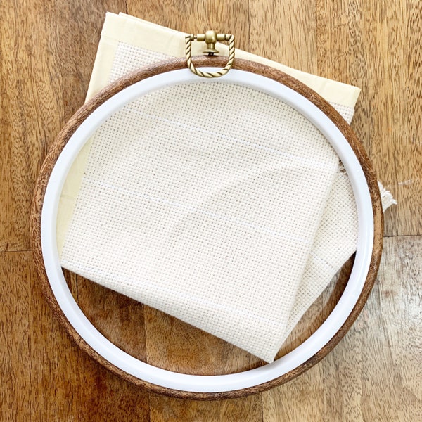 8” Embroidery Hoop with 12”x 12” Monks Cloth, Punch Needle Monk’s Cloth With Hoop, Bulk Non slip Hoop with Punch Needle Monks Cloth