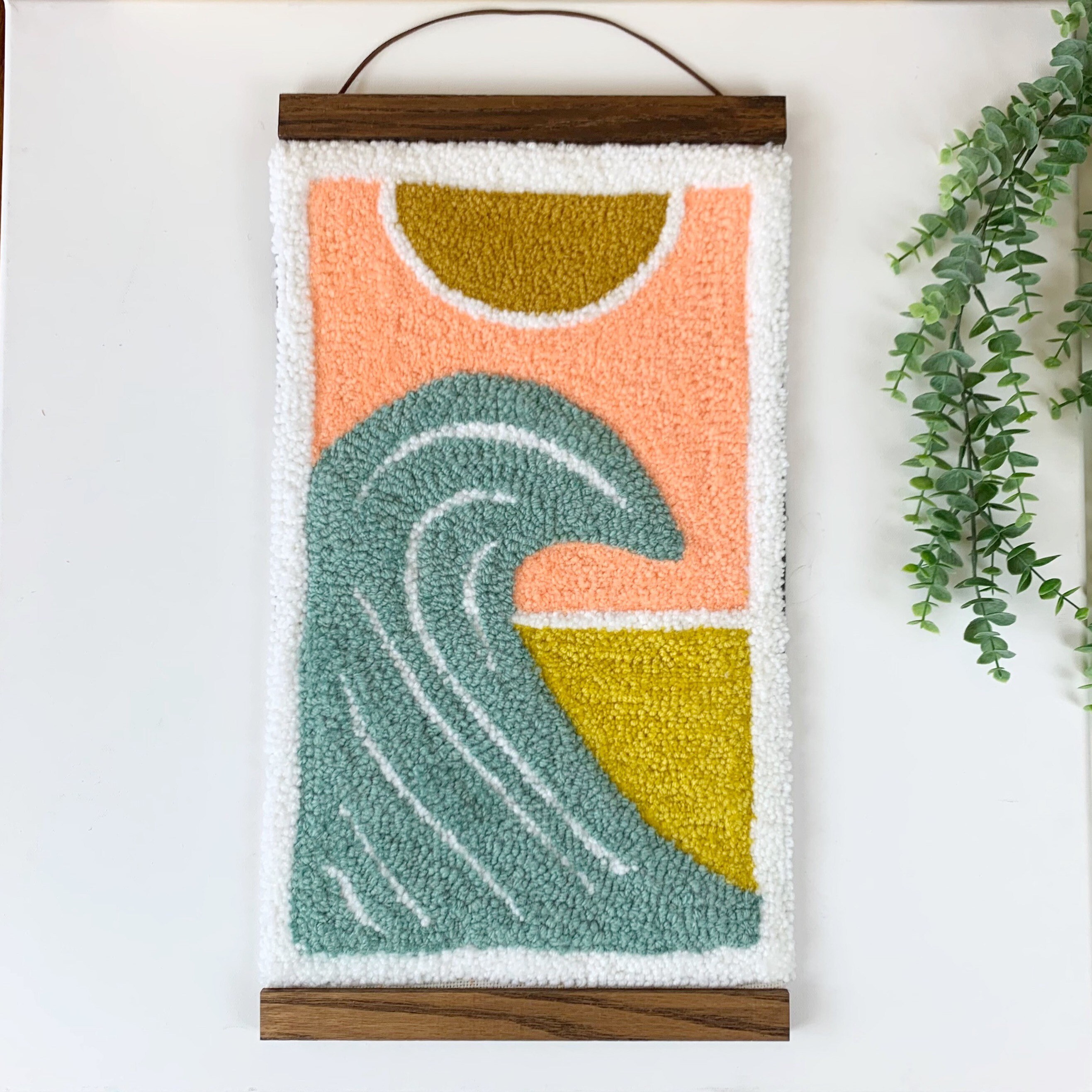 Sun and Wave Nature Scene Rug Tufted Wall Art Wall Hanging Etsy