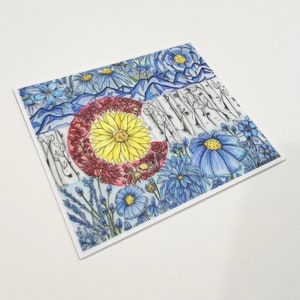 2022 Colorado Flag Vinyl Sticker, Watercolor Sticker, Outdoor Art, Flower Art, Aspens, Colorado Stickers, Flower Flag, Colorado Flag Art